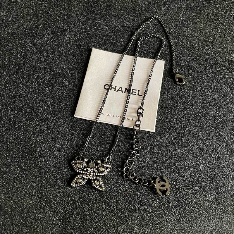 Chanel Bow Pendant Necklace with CC Charm