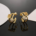 Loewe Gold Pavé Heart Double Hoop Earrings