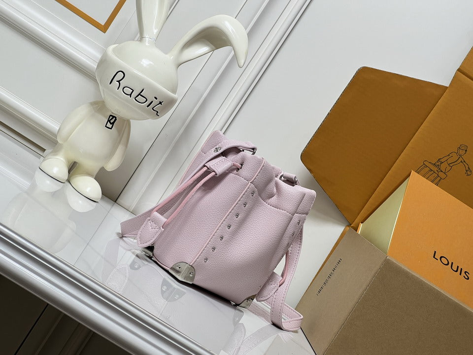 Louis Vuitton Pale Pink Studded Bucket Bag