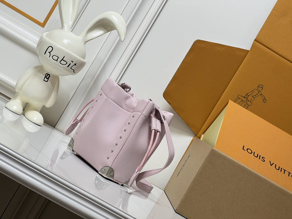 Louis Vuitton Pale Pink Studded Bucket Bag