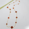 Van Cleef & Arpels Red Gold Quatrefoil Long Necklace