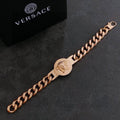 Versace Medusa Medallion Curb Chain Bracelet in Gold Tone